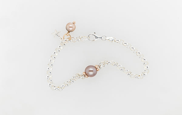 Pearls & Starfish Mauve Belcher Bracelet