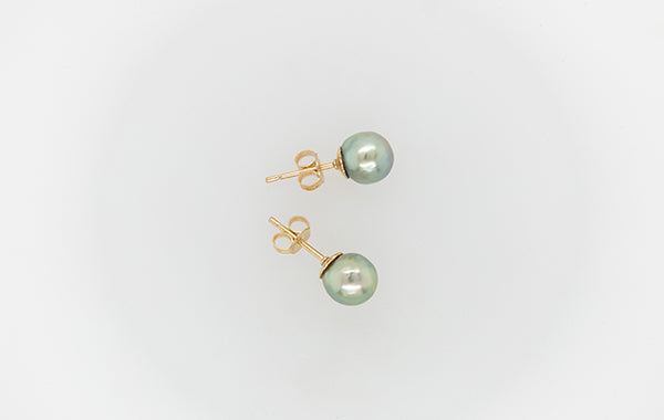 Pearl Green Stud Earrings