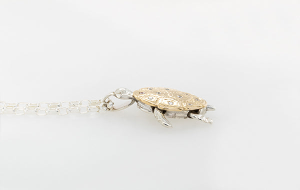 Turtle (Articulated) Diamond Shell Pendant