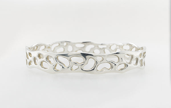 Coral Solid Bangle Silver