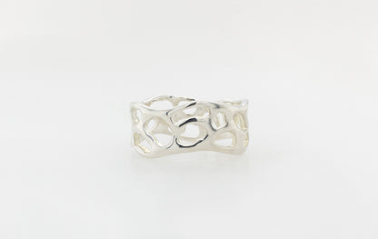 Coral Solid Short Ring Silver