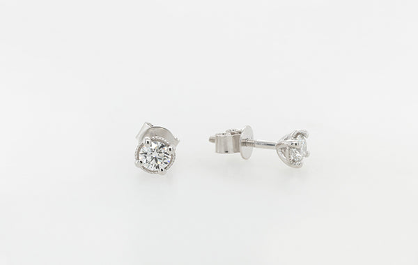 Diamond Millgrain 0.20ct Stud Earrings