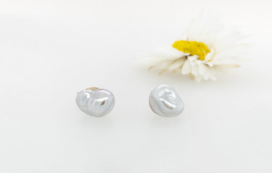 Keshi Pearl Stud Earrings