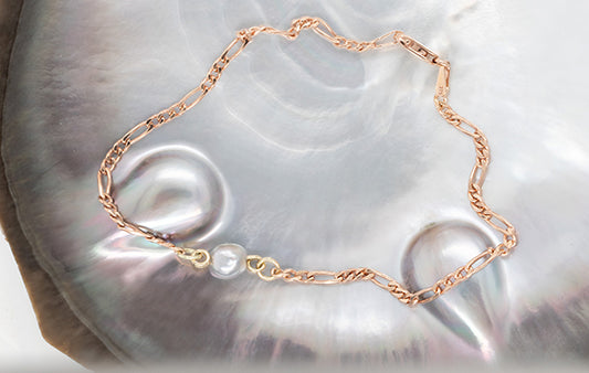 Keshi Abrolhos Pearl Figaro Bracelet 19cm