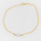 Keshi Pearl Figaro Bracelet 19cm