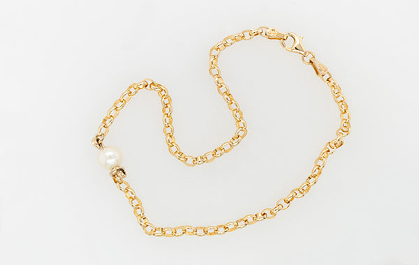 Pearl Akoya Gold Belcher Anklet