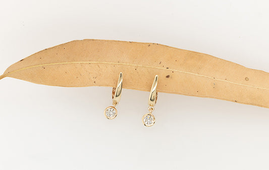 Diamond Champagne Huggy Earrings