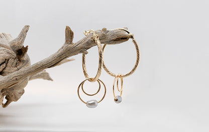 Keshi Rings Hoop Earrings