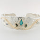 Embossed Opal, Sapphire, Aquamarine and Diamond Cuff