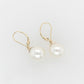 South Sea Round White Pearl Drop Earrings