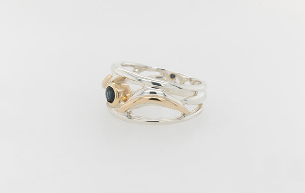 Australian Sapphire Two-Tone Ring