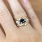 Trilliant Sapphire and Diamond Ring