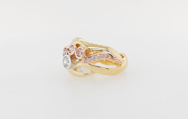 Pink Argyle & White Diamond Ring