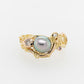 Pink, Champagne & Whatie Diamond & Pearl French knitted Ring