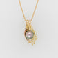 French Knitted Pearl & Pink Diamond Pendant