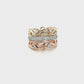 Diamond 3-Tone Stacked Vine Ring