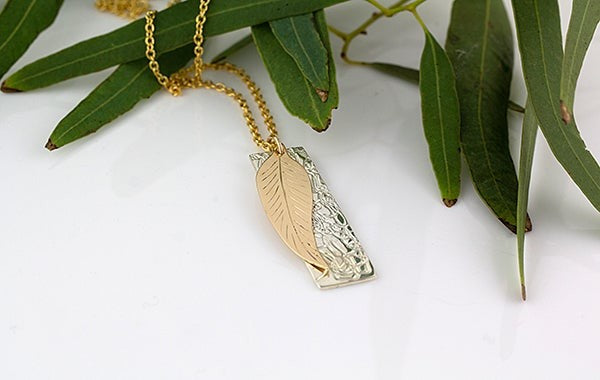 Gum Leaf Pendant Embossed Backing Plate