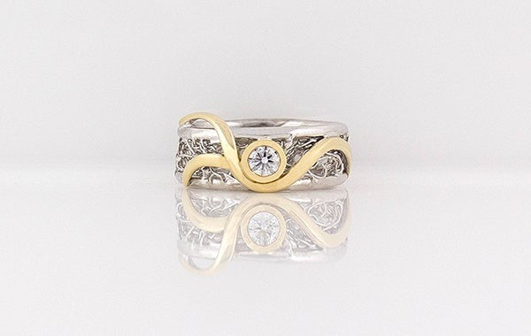 French Knitted Argyle Diamond Ring