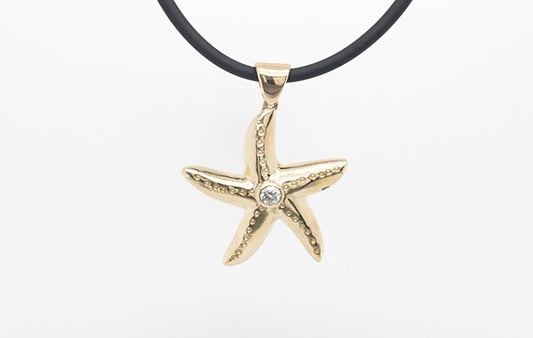 Starfish Diamond Pendant 9Y