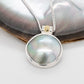 Mabe Pearl Round Pendant Embossed Stamped Bale